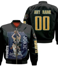 Denver Nuggets Nikola Jokic 15 NBA Great Professional Player NBA Black 3D Gift With Custom Name Number For Nuggets Fans Bomber Jacket