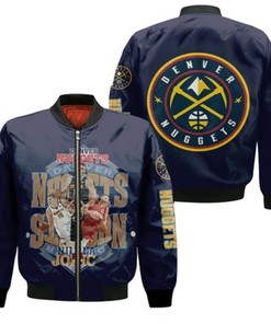 Denver Nuggets Nikola Jokic 15 NBA Most Valuable Player Logo Team Black Gift For Nuggets Fans Bomber Jacket