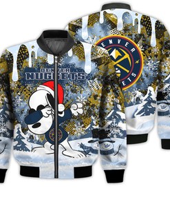 Denver Nuggets Snoopy Dabbing The Peanuts Sports Football American Christmas Dripping Matching Gifts Unisex 3D Bomber Jacket