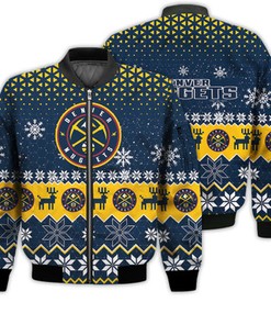 Denver Nuggets Sports Football American Ugly Christmas Sweater Gifts Unisex 3D Bomber Jacket