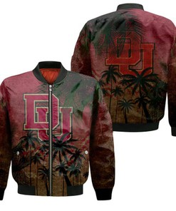 Denver Pioneers Bomber Jacket Coconut Tree Tropical Grunge - NCAA
