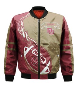 Denver Pioneers Bomber Jacket Flame Ball - NCAA