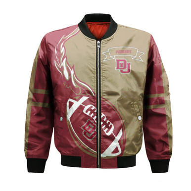 Denver Pioneers Bomber Jacket Flame Ball - NCAA