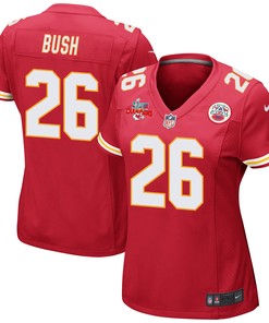 Deon Bush 26 Kansas City Chiefs Super Bowl LVII Champions 3 Stars Women Game Jersey - Red