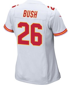 Deon Bush 26 Kansas City Chiefs Super Bowl LVII Champions 3 Stars Women Game Jersey - White