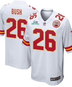 Deon Bush 26 Kansas City Chiefs Super Bowl LVII Champions Men Game Jersey - White