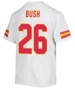 Deon Bush 26 Kansas City Chiefs Super Bowl LVII Champions Youth Game Jersey - White
