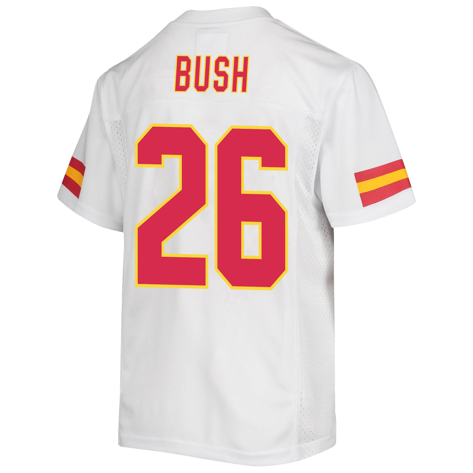 Deon Bush 26 Kansas City Chiefs Super Bowl LVII Champions Youth Game Jersey - White