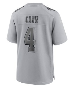Derek Carr 4 Las Vegas Raiders Atmosphere Fashion Game Jersey - Gray