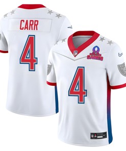 Derek Carr 4 Las Vegas Raiders Pro Bowl 2023 Patch Men Jersey - White