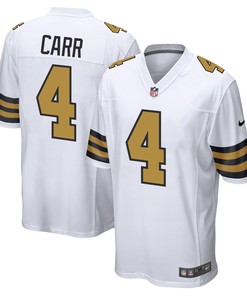 Derek Carr 4 New Orleans Saints Alternate Game Men Jersey - White