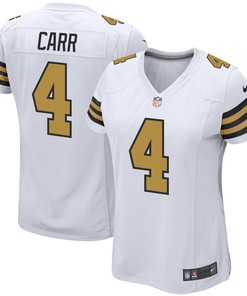 Derek Carr 4 New Orleans Saints Alternate Game Women Jersey - White