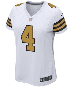 Derek Carr 4 New Orleans Saints Alternate Game Women Jersey - White