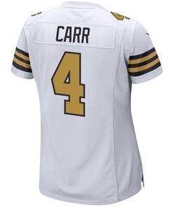 Derek Carr 4 New Orleans Saints Alternate Game Women Jersey - White