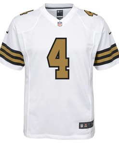 Derek Carr 4 New Orleans Saints Alternate Game Youth Jersey - White
