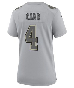 Derek Carr 4 New Orleans Saints Atmosphere Fashion Game Women Jersey - Gray