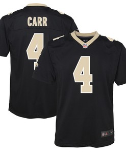 Derek Carr 4 New Orleans Saints Game Youth Jersey - Black