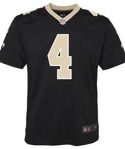 Derek Carr 4 New Orleans Saints Game Youth Jersey - Black