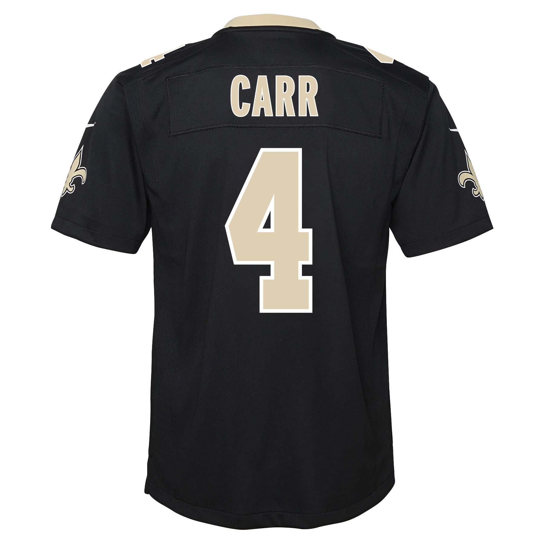 Derek Carr 4 New Orleans Saints Game Youth Jersey - Black