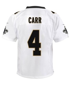 Derek Carr 4 New Orleans Saints Game Youth Jersey - White