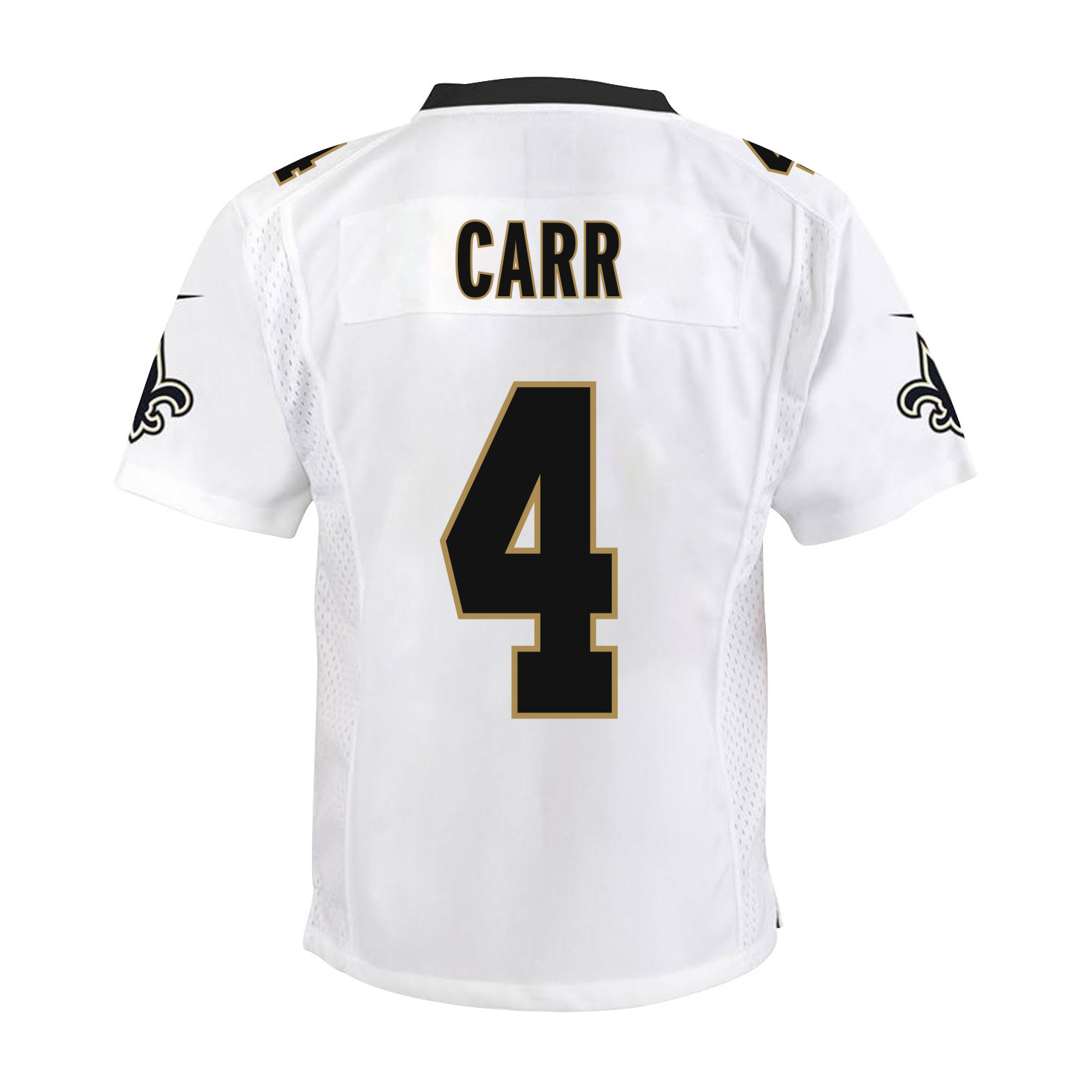 Derek Carr 4 New Orleans Saints Game Youth Jersey - White