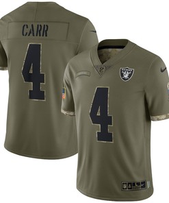 Derek Carr Las Vegas Raiders 2022 Salute To Service Limited Jersey - Olive