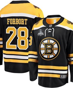 Derek Forbort 28 Boston Bruins Stanley Cup 2023 Playoffs Patch Home Breakaway Men Jersey - Black