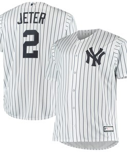 Derek Jeter New York Yankees Big & Tall Replica Player Jersey - White Mlb