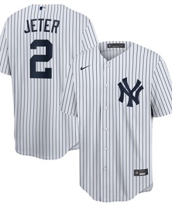 Derek Jeter New York Yankees Home Replica Player Name Jersey - White/navy Mlb