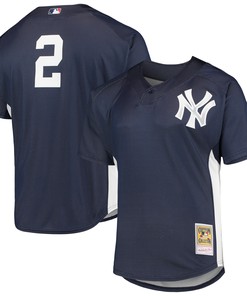 Derek Jeter New York Yankees Mitchell & Ness Cooperstown Collection Mesh Batting Practice Jersey - Navy Mlb