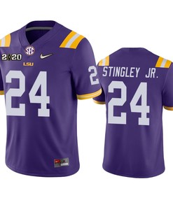 Derek Stingley Jr. Lsu Tigers 2020 National Champions Purple Jersey