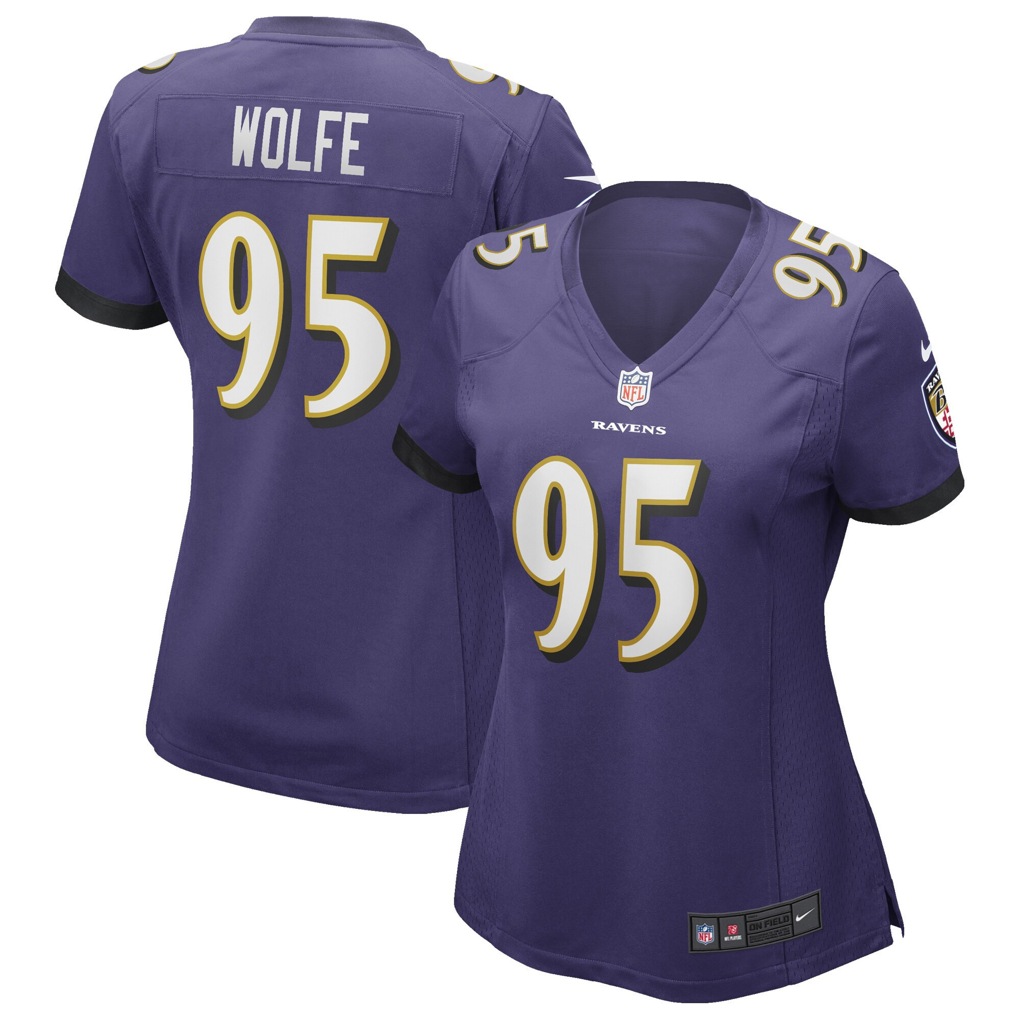 Derek Wolfe Baltimore Ravens Womens Game Player Jersey - Purple Nfl