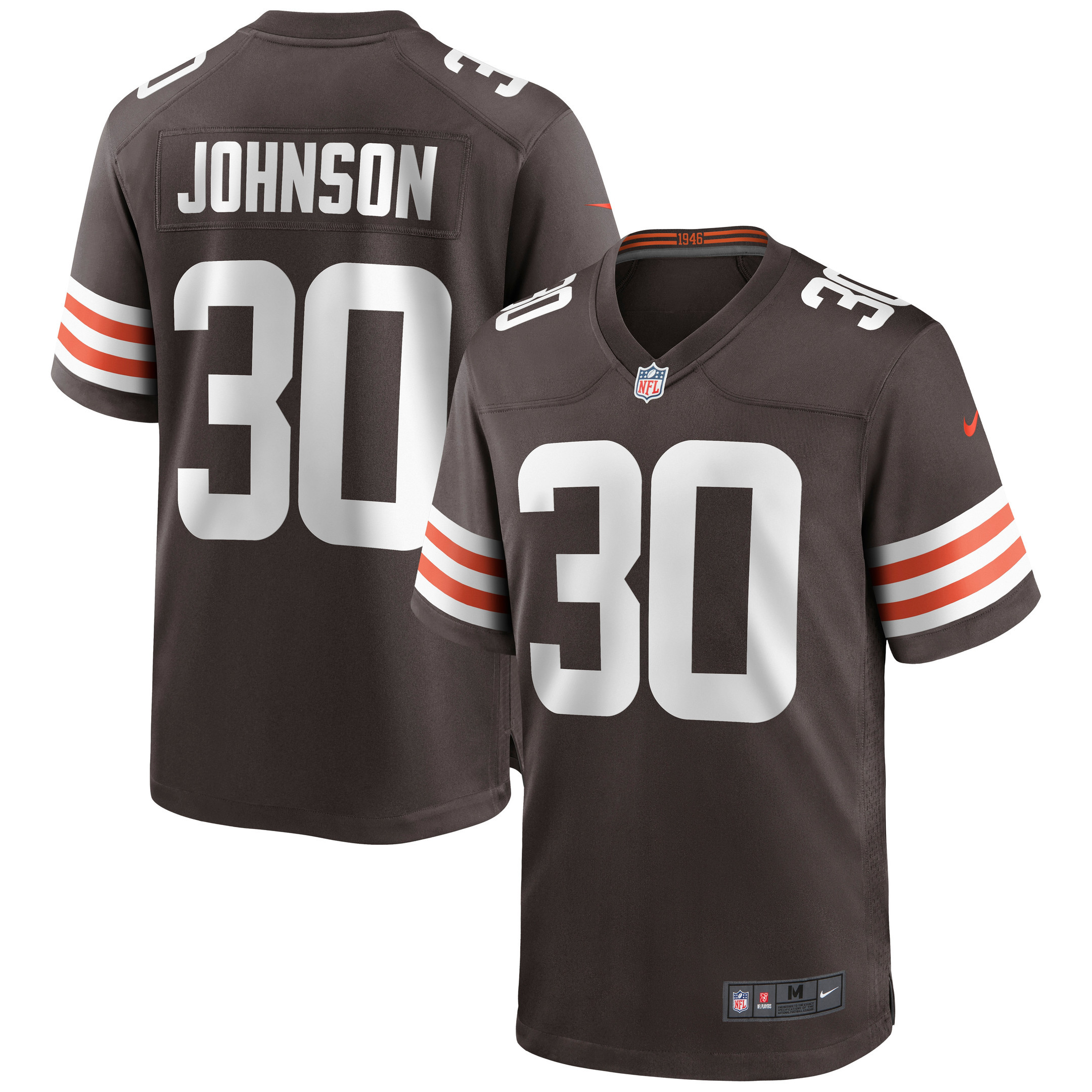 Dernest Johnson Cleveland Browns Game Jersey - Brown Nfl