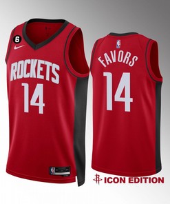 Derrick Favors 14 2022-23 Houston Rockets Red Icon Edition Men Jersey Swingman