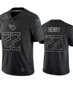 Derrick Henry 22 Tennessee Titans Black Reflective Limited Jersey - Men