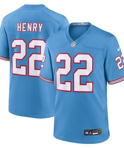Derrick Henry 22 Tennessee Titans Oilers Throwback Alternate Game Men Jersey - Light Blue