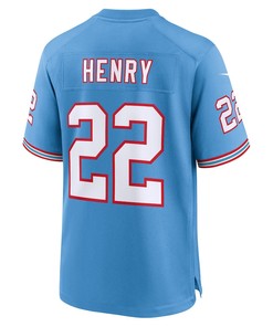 Derrick Henry 22 Tennessee Titans Oilers Throwback Alternate Game Men Jersey - Light Blue