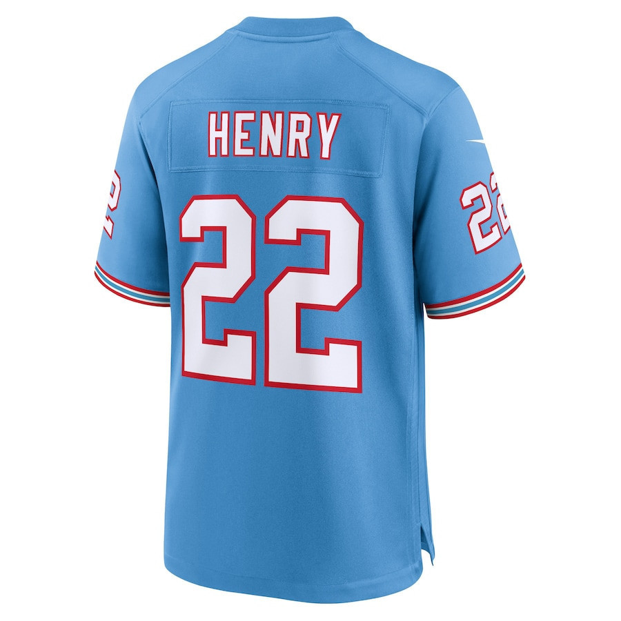Derrick Henry 22 Tennessee Titans Oilers Throwback Alternate Game Men Jersey - Light Blue