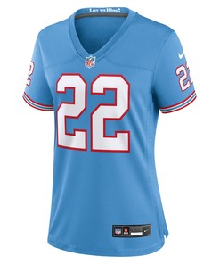 Derrick Henry 22 Tennessee Titans Oilers Throwback Alternate Game Women Jersey - Light Blue