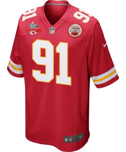 Derrick Nnadi 91 Kansas City Chiefs Super Bowl LVII Champions 3 Stars Men Game Jersey - Red