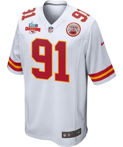 Derrick Nnadi 91 Kansas City Chiefs Super Bowl LVII Champions 3 Stars Men Game Jersey - White