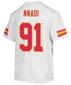 Derrick Nnadi 91 Kansas City Chiefs Super Bowl LVII Champions 3 Stars Youth Game Jersey - White