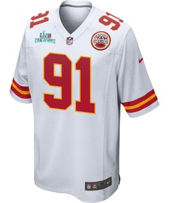 Derrick Nnadi 91 Kansas City Chiefs Super Bowl LVII Champions Men Game Jersey - White