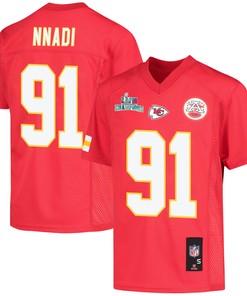 Derrick Nnadi 91 Kansas City Chiefs Super Bowl LVII Champions Youth Game Jersey - Red