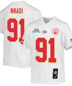 Derrick Nnadi 91 Kansas City Chiefs Super Bowl LVII Champions Youth Game Jersey - White
