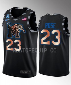 Derrick Rose 23 Memphis Tigers Black Jersey Copper College Basketball