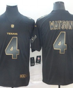 Deshaun Watson #4 Houston Texans Nfl Explosion Legendary Gold Black Jersey