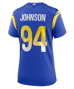 Desjuan Johnson 94 Los Angeles Rams Women's Home Game Jersey - Royal