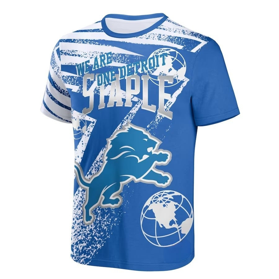 Detroit Lions All Over Print T-Shirt - Blue