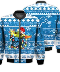Detroit Lions Baby Yoda Star Wars Sports Football American Ugly Christmas Gifts Unisex 3D Bomber Jacket